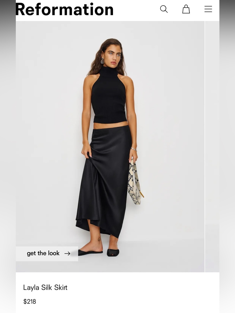 Reformation Layla Silk Skirt